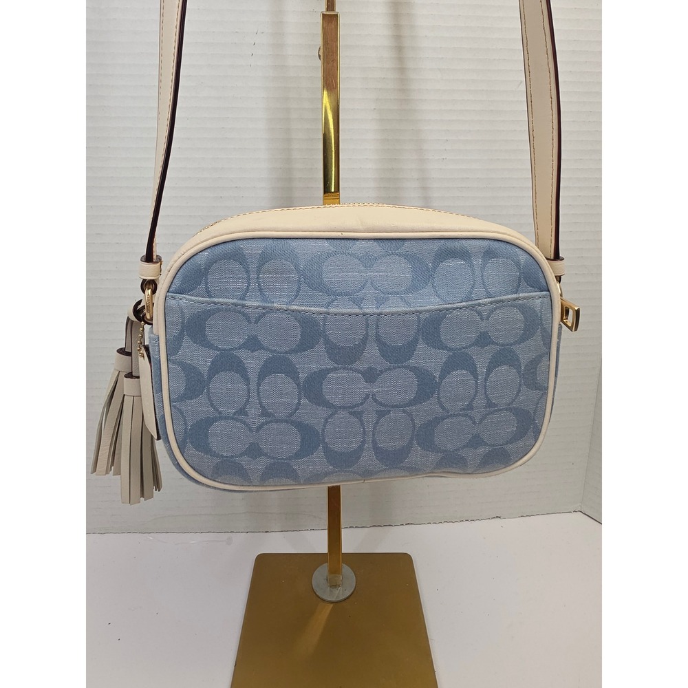 Coach Jamie Camera Bag Signature Canvas Chambray Blue White CA732‎ Crossbody - Picture 2 of 6